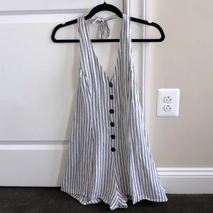 Urban Outfitters | Striped White & Blue Romper | L